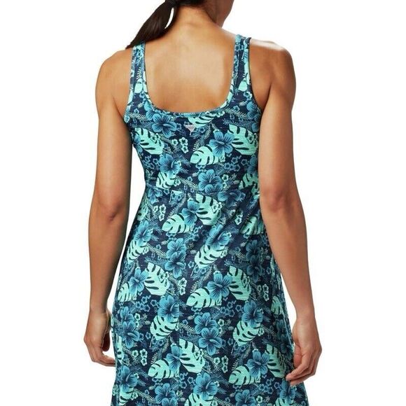 Columbia Sundress Size S Blue Floral Freezer III UV Protection Tropical Beach - Picture 3 of 11